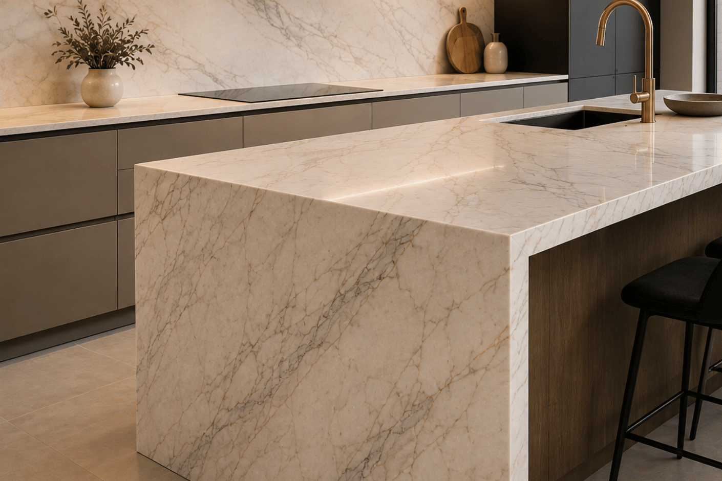 Cuisine en quartz {Ville} - Marbre sur Mesure à {Ville}
